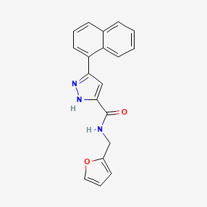 molecular formula C19H15N3O2 B12500281 N-(furan-2-ylmethyl)-5-(naphthalen-1-yl)-1H-pyrazole-3-carboxamide 