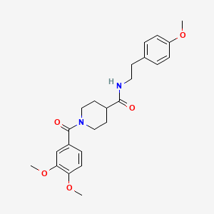 molecular formula C24H30N2O5 B12500290 1-(3,4-dimethoxybenzoyl)-N-[2-(4-methoxyphenyl)ethyl]piperidine-4-carboxamide 