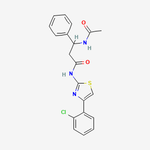 molecular formula C20H18ClN3O2S B12500300 3-Acetamido-N-(4-(2-chlorophenyl)thiazol-2-yl)-3-phenylpropanamide 