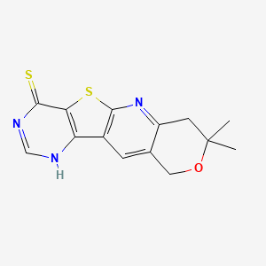 5,5-dimethyl-6-oxa-17-thia-2,12,14-triazatetracyclo[8.7.0.03,8.011,16]heptadeca-1(10),2,8,11(16),13-pentaene-15-thione