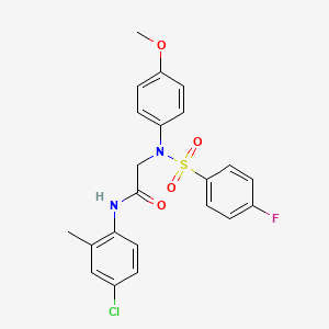 molecular formula C22H20ClFN2O4S B12500338 N-(4-chloro-2-methylphenyl)-N~2~-[(4-fluorophenyl)sulfonyl]-N~2~-(4-methoxyphenyl)glycinamide 