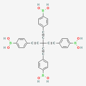 molecular formula C33H24B4O8 B12500352 1,5-Bis(4-dihydroxyborylphenyl)-3,3-bis(2-(4-dihydroxyborylphenyl)ethynyl)penta-1,4-diyne 