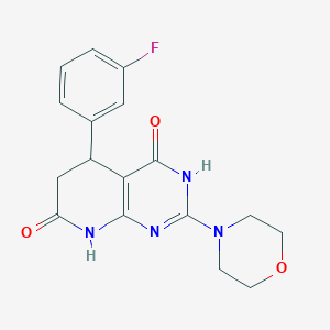 molecular formula C17H17FN4O3 B12500354 5-(3-fluorophenyl)-4-hydroxy-2-(morpholin-4-yl)-5,8-dihydropyrido[2,3-d]pyrimidin-7(6H)-one 