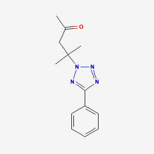 molecular formula C13H16N4O B12500357 4-methyl-4-(5-phenyl-2H-tetrazol-2-yl)pentan-2-one 