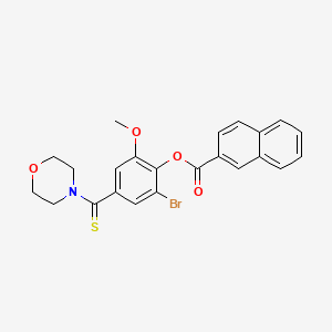 2-Bromo-6-methoxy-4-(morpholin-4-ylcarbonothioyl)phenyl naphthalene-2-carboxylate