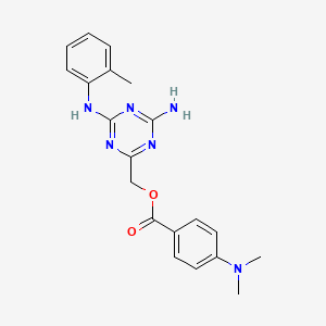 molecular formula C20H22N6O2 B12500375 (4-Amino-6-(o-tolylamino)-1,3,5-triazin-2-yl)methyl 4-(dimethylamino)benzoate 