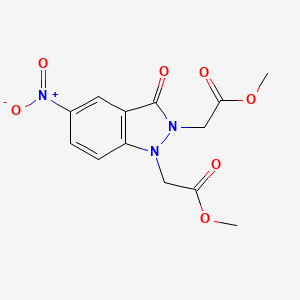 dimethyl 2,2'-(5-nitro-3-oxo-1H-indazole-1,2(3H)-diyl)diacetate