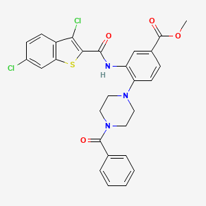 Methyl 3-{[(3,6-dichloro-1-benzothiophen-2-yl)carbonyl]amino}-4-[4-(phenylcarbonyl)piperazin-1-yl]benzoate