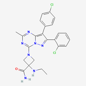 3-Azetidinecarboxamide, 1-(7-(2-chlorophenyl)-8-(4-chlorophenyl)-2-methylpyrazolo(1,5-a)-1,3,5-triazin-4-yl)-3-(ethylamino)-
