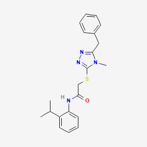 2-[(5-benzyl-4-methyl-4H-1,2,4-triazol-3-yl)sulfanyl]-N-[2-(propan-2-yl)phenyl]acetamide