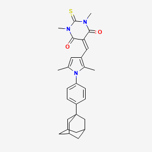 5-({1-[4-(Adamantan-1-YL)phenyl]-2,5-dimethylpyrrol-3-YL}methylidene)-1,3-dimethyl-2-sulfanylidene-1,3-diazinane-4,6-dione