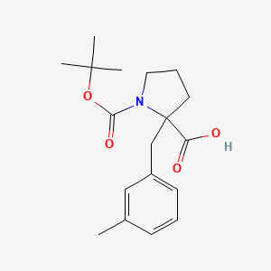 1-(Tert-butoxycarbonyl)-2-[(3-methylphenyl)methyl]pyrrolidine-2-carboxylic acid