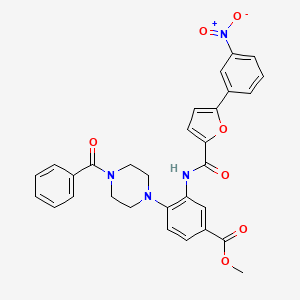 molecular formula C30H26N4O7 B12500505 Methyl 3-({[5-(3-nitrophenyl)furan-2-yl]carbonyl}amino)-4-[4-(phenylcarbonyl)piperazin-1-yl]benzoate 