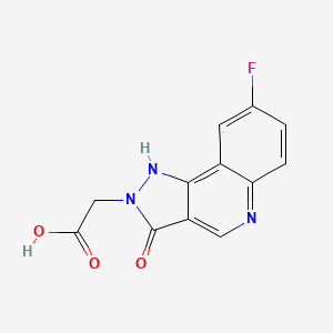 molecular formula C12H8FN3O3 B12500507 (8-fluoro-3-oxo-3,5-dihydro-2H-pyrazolo[4,3-c]quinolin-2-yl)acetic acid 