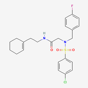 molecular formula C23H26ClFN2O3S B12500513 N~2~-[(4-chlorophenyl)sulfonyl]-N-[2-(cyclohex-1-en-1-yl)ethyl]-N~2~-(4-fluorobenzyl)glycinamide 