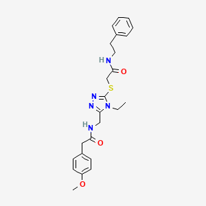 2-{[4-ethyl-5-({[(4-methoxyphenyl)acetyl]amino}methyl)-4H-1,2,4-triazol-3-yl]sulfanyl}-N-(2-phenylethyl)acetamide