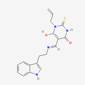 molecular formula C18H18N4O2S B12500516 (5Z)-5-({[2-(1H-indol-3-yl)ethyl]amino}methylidene)-1-(prop-2-en-1-yl)-2-thioxodihydropyrimidine-4,6(1H,5H)-dione 