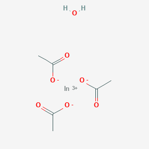 molecular formula C6H11InO7 B12500534 Indium(III) acetate xhydrate 