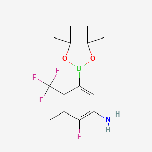 2-Fluoro-3-methyl-5-(4,4,5,5-tetramethyl-1,3,2-dioxaborolan-2-yl)-4-(trifluoromethyl)aniline