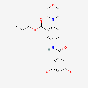 Propyl 5-{[(3,5-dimethoxyphenyl)carbonyl]amino}-2-(morpholin-4-yl)benzoate