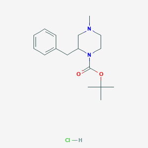 molecular formula C17H27ClN2O2 B12500636 Tert-butyl 2-benzyl-4-methylpiperazine-1-carboxylate hydrochloride 