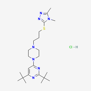 molecular formula C23H40ClN7S B1250064 2-tert-Butyl-4-{4-[3-(4-methyl-5-methyl-4H-[1,2,4]triazol-3-ylsulfanyl)-propyl]-piperazin-1-yl}-6-tert-butyl-pyrimidine hydrochloride 