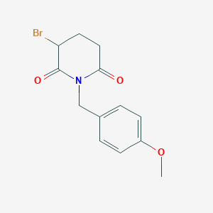 molecular formula C13H14BrNO3 B12500641 3-Bromo-1-(4-methoxybenzyl)piperidine-2,6-dione 