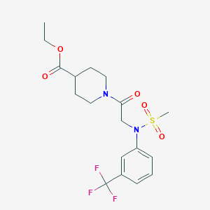 molecular formula C18H23F3N2O5S B12500647 ethyl 1-{N-(methylsulfonyl)-N-[3-(trifluoromethyl)phenyl]glycyl}piperidine-4-carboxylate CAS No. 5819-52-3