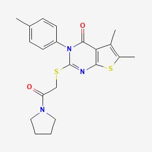 5,6-dimethyl-3-(4-methylphenyl)-2-{[2-oxo-2-(pyrrolidin-1-yl)ethyl]sulfanyl}thieno[2,3-d]pyrimidin-4(3H)-one