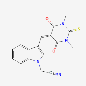 {3-[(1,3-dimethyl-4,6-dioxo-2-thioxotetrahydropyrimidin-5(2H)-ylidene)methyl]-1H-indol-1-yl}acetonitrile