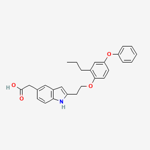 molecular formula C27H27NO4 B1250069 2-(2-(4-Phenoxy-2-propylphenoxy)ethyl)indole-5-acetic acid CAS No. 209808-51-5