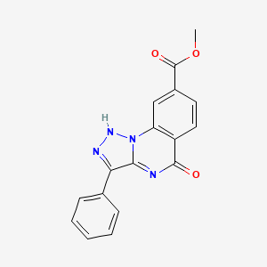 molecular formula C17H12N4O3 B12500702 Methyl 5-oxo-3-phenyl-4,5-dihydro[1,2,3]triazolo[1,5-a]quinazoline-8-carboxylate 