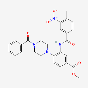 Methyl 3-{[(4-methyl-3-nitrophenyl)carbonyl]amino}-4-[4-(phenylcarbonyl)piperazin-1-yl]benzoate