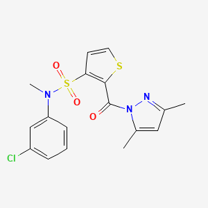 N-(3-chlorophenyl)-2-[(3,5-dimethyl-1H-pyrazol-1-yl)carbonyl]-N-methylthiophene-3-sulfonamide