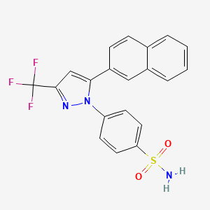 molecular formula C20H14F3N3O2S B1250079 4-[5-Naphthalen-2-yl-3-(trifluoromethyl)pyrazol-1-yl]benzenesulfonamide 