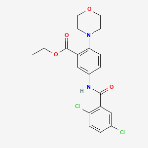 molecular formula C20H20Cl2N2O4 B12500850 Ethyl 5-{[(2,5-dichlorophenyl)carbonyl]amino}-2-(morpholin-4-yl)benzoate 