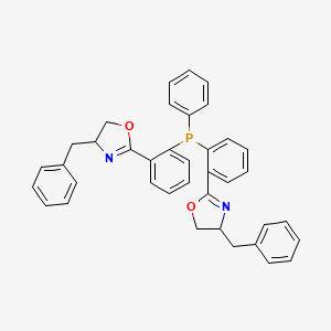 molecular formula C38H33N2O2P B12500863 (4S,4'S)-2,2'-((Phenylphosphinediyl)bis(2,1-phenylene))bis(4-benzyl-4,5-dihydrooxazole) 