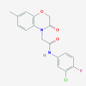 molecular formula C17H14ClFN2O3 B12500910 N-(3-chloro-4-fluorophenyl)-2-(7-methyl-3-oxo-2,3-dihydro-4H-1,4-benzoxazin-4-yl)acetamide 