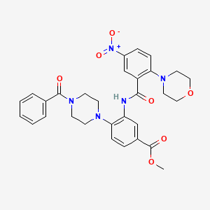 Methyl 3-({[2-(morpholin-4-yl)-5-nitrophenyl]carbonyl}amino)-4-[4-(phenylcarbonyl)piperazin-1-yl]benzoate