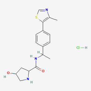 molecular formula C17H22ClN3O2S B12500978 4-hydroxy-N-{1-[4-(4-methyl-1,3-thiazol-5-yl)phenyl]ethyl}pyrrolidine-2-carboxamide hydrochloride 