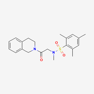 molecular formula C21H26N2O3S B12500986 N-[2-(3,4-dihydroisoquinolin-2(1H)-yl)-2-oxoethyl]-N,2,4,6-tetramethylbenzenesulfonamide 