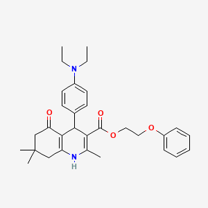 2-Phenoxyethyl 4-[4-(diethylamino)phenyl]-2,7,7-trimethyl-5-oxo-1,4,6,8-tetrahydroquinoline-3-carboxylate