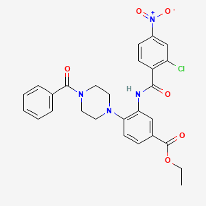 Ethyl 3-{[(2-chloro-4-nitrophenyl)carbonyl]amino}-4-[4-(phenylcarbonyl)piperazin-1-yl]benzoate