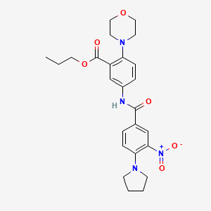 Propyl 2-(morpholin-4-yl)-5-({[3-nitro-4-(pyrrolidin-1-yl)phenyl]carbonyl}amino)benzoate