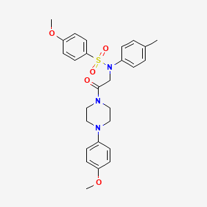 molecular formula C27H31N3O5S B12501022 4-methoxy-N-{2-[4-(4-methoxyphenyl)piperazin-1-yl]-2-oxoethyl}-N-(4-methylphenyl)benzenesulfonamide 