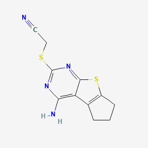 [(4-amino-6,7-dihydro-5H-cyclopenta[4,5]thieno[2,3-d]pyrimidin-2-yl)sulfanyl]acetonitrile