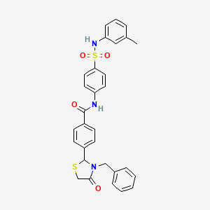 4-(3-benzyl-4-oxo-1,3-thiazolidin-2-yl)-N-{4-[(3-methylphenyl)sulfamoyl]phenyl}benzamide