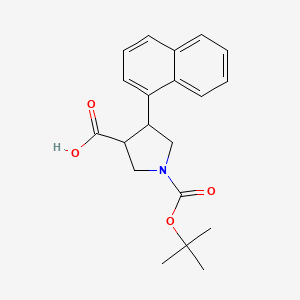 molecular formula C20H23NO4 B12501045 1-(tert-Butoxycarbonyl)-4-(naphthalen-1-yl)pyrrolidine-3-carboxylic acid 