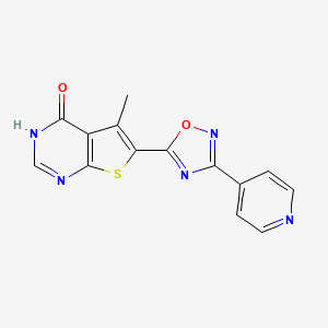 molecular formula C14H9N5O2S B12501070 5-methyl-6-[3-(pyridin-4-yl)-1,2,4-oxadiazol-5-yl]thieno[2,3-d]pyrimidin-4(3H)-one 