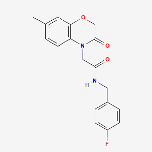 molecular formula C18H17FN2O3 B12501073 N-(4-fluorobenzyl)-2-(7-methyl-3-oxo-2,3-dihydro-4H-1,4-benzoxazin-4-yl)acetamide 